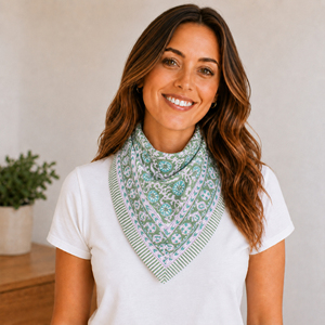 Vintage style handkerchief Cotton Bandana <b>Square</b> <b>Scarf</b> Multifunctional Casual Wear Spring Summer Eco Friendly Wrap - Product Image 1