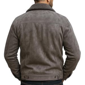 Chaqueta de Cuero de Gamuza Vintage para Hombre, Cortavientos, Transpirable, Estilo Motero, Ropa de Calle de Invierno, Prenda Exterior de Moda, Ropa Personalizada - Product Image 3