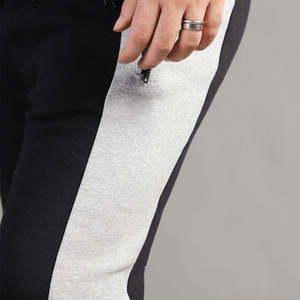 Ensemble de jogging de maternité haut de gamme pour hommes |   Ensemble de survêtement à capuche imprimé camouflage gris chiné noir obsidienne |   100% coton - Product Image 6