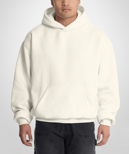 Sweat-shirts personnalisés OEM pour hommes, 380 GSM, épais, 100% coton, logo streetwear, coupe ample, à carreaux, sans doublure, avec poches kangourou, coupe carrée - Product Image 5
