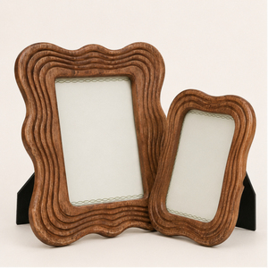 Wholesale Wavy <b>Wood</b> <b>Picture</b> <b>Frame</b> Custom Scalloped Wooden Photo <b>Frame</b> Desk Tabletop Display <b>Frame</b> for Living Room Home Decor - Product Image 1