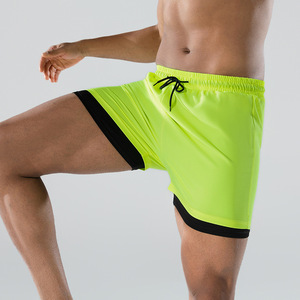 Adult Men's New Boxer Anti-Embarrassment Double-<b>Layer</b> Loose Quick-Drying Large Size Polyester/Nylon/Spandex <b>Mid</b>-Waist Drawstring - Product Image 3