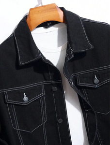 Vestes en jean pour hommes, nouveau style, haute qualité, prix usine, vente en gros, style décontracté urbain - Product Image 3