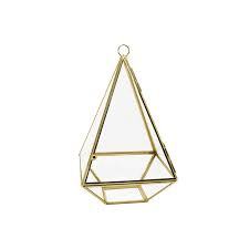 Terrario Geométrico Redondo de Metal Pulido y Chapado en Oro para Plantas de Mesa, Estilo Bonsái - Product Image 3