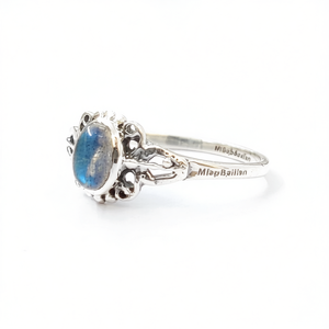<b>Labradorite</b> Moissanite <b>Ring</b> 1.8 Grams Elegant and Unique Jewelry Piece - Product Image 2