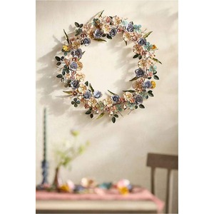 Elegante Corona de Metal Dorada con Acentos de Perlas, Corona Botánica Rústica de Latón, Adorno Decorativo para Pared - Product Image 4