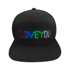 Có thể sạc lại đa ngôn ngữ <span class=keywords><strong>LED</strong></span> Baseball Cap lập trình ứng dụng hiển thị cho di chuyển thông tin thiết bị quảng cáo - Product Image 1