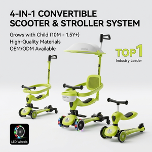 Trottinette pour enfants, vélo d'équilibre 6-en-1, trotteur pliable pour bébés de 1 à 6 ans, tricycle, un cadeau de premier anniversaire - Product Image 1