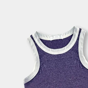 Camiseta sin mangas corta de algodón blanca con cuello redondo para mujer, estilo holgado, ideal para yoga, deporte y fitness, diseño personalizado de verano. - Product Image 3