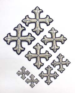 Juego de Parches/Aplicaciones Bordadas en Oro de Lujo con Diseño 3D en Relieve, Resistentes al Agua, Personalizables para Vestimentas Religiosas - Product Image 4