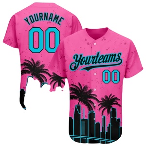 Logo d'équipe personnalisé Haut de baseball boutonné de grande taille respirant 100% polyester tendance avec logo avant et impression de numéros - Product Image 4