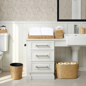 Earth-friendly Water Hyacinth Set 6-Piece Storage Baskets for <b>Bathroom</b> & Laundry Organizing Handwoven by Vietnamese - Product Image 4