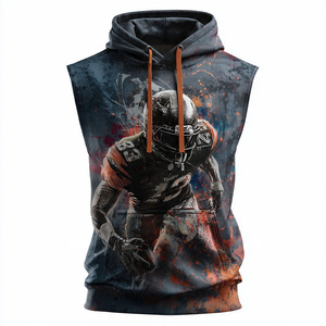 Haut de sport sans manches à action légère pour adultes et jeunes, sublimation football, unisexe - Product Image 2