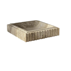 ชามผลไม้และจานใส่อาหารขนาดใหญ่ทำจากหินอ่อนสีเบจธรรมชาติสุดหรูหรา - Product Image 1