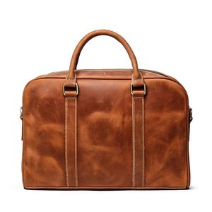 Bjorn Vintage <b>Leather</b> Laptop <b>Briefcase</b> Elegant Retro Style <b>Briefcase</b> with Comfortable Carrying Strap - Product Image 3