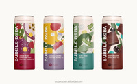 Bebidas de Té de Burbujas Heladas con Boba Explosiva Sabor Fresa y Fruta de la Pasión en Lata