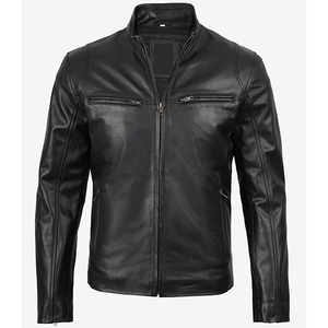 Chaqueta de Cuero Vacuno Negro Original de Moda 2026 OEM para Hombre, con Bolsillos con Cremallera, 100% Alta Calidad, MOQ Bajo, Moda de Invierno - Product Image 6