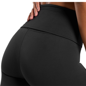 Leggings noirs unis à taille haute pour femmes, sans couture, doux et compressifs, pour le yoga, la salle de sport et les activités sportives - Product Image 6