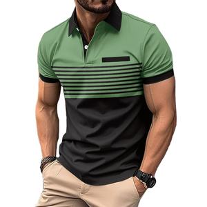 Personalizado de los hombres ligeros de secado rápido atlético para la camisa de polo con botones de manga corta de entrenamiento Deportes Tops Hombres Polo - Product Image 1