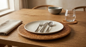 Vietnam Handmade Rattan Placemat Natural Fiber Charger Plates and <b>Table</b> <b>Mats</b> for Catering Wedding and Restaurant Use - Product Image 4