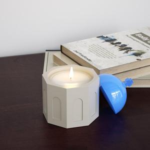 Greek Blue Top Church Storage Jar Aromatherapy Roman Candle Cup Gypsum Epoxy <b>Resin</b> Candle Silicone Mold - Product Image 3