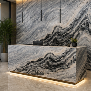 SOON CERAMIC Prix direct usine PALISSANDRO BOOKMATCH Calcite Grande dalle polie Design 3D moderne écologique pour salon - Product Image 1