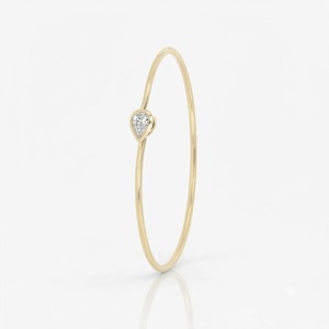 Bijoux en or rose 14 carats VB-82SR, bracelet minimaliste avec diamant solitaire en forme de poire de 6x4 mm, 0,50 carat E VVS, diamant de laboratoire, bijoux fins - Product Image 2