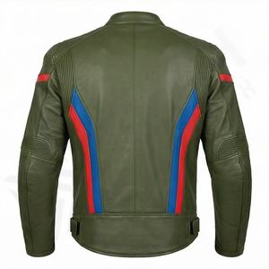 แจ็คเก็ตหนังแท้สำหรับขี่มอเตอร์ไซค์คุณภาพดีที่สุดสำหรับผู้ชาย รุ่นใหม่ล่าสุดสำหรับฤดูหนาว พร้อมแผ่นป้องกันที่ถอดออกได้ สามารถสั่งทำได้ - Product Image 2