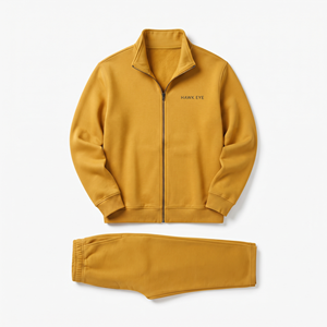 Ensemble de survêtement décontracté pour hommes, personnalisé et brodé, à manches longues et demi-zip, idéal pour la gym, l'entraînement et le jogging – Vente en gros - Product Image 4