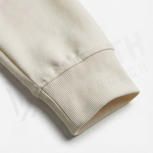Men's Cream Color Full Zip <b>Tracksuit</b> Solid Design Casual Sportswear With Side Pockets Stand Collar Regular Fit Autumn Wear - Product Image 6