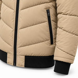 High Quality Custom Mens Autumn Puffer Jacket <b>Waterproof</b> Breathable Eco-Friendly <b>Padded</b> Bomber <b>Coat</b> Warm Insulation Ribbed Hem - Product Image 5