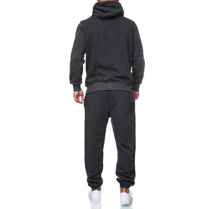 Men's Gym Fitness Fleece Sportswear Set Breathable Pullover Hooded & Sweatpants Print 2Pcs <b>Jogging</b> Tracksuit Hooded Collar - Product Image 2