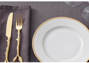 Juego de Cubiertos de Acero Inoxidable Chapado en Oro con Diseño de Rama, Apto para Lavavajillas, Cubertería para Boda, Cuchara, Cuchillo, Tenedor, 5 Piezas - Product Image 4