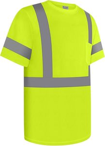 Camiseta de rendimiento OEM con bolsillo, detalles reflectantes, absorción de humedad, para entrenamiento y trabajo. - Product Image 3