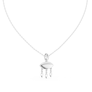 Colgante de Diamante Cultivado en Laboratorio, Amuleto de Buena Suerte Luminoso, Conjunto en Oro Blanco Sólido de 18K con Baño de Rodio, Estilo Minimalista para Compromiso o Fiesta - Product Image 2