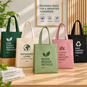 Green Living <b>Reusable</b> Nonwoven Tote <b>Bag</b> Hand Length Handle Eco Friendly <b>Shopping</b> <b>Bag</b> Multiple Colors Available - Product Image 2