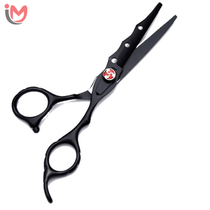 Ciseaux de coiffure professionnels en acier inoxydable noir de 6 pouces, ciseaux à effiler avec logo personnalisé, lame tranchante, outil de beauté - Product Image 2