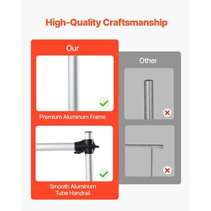 Barra da Balletto Portatile Autoportante da 4 Piedi in Alluminio con Doppia Barra Orizzontale Regolabile in Altezza per Stretching, Danza ed Esercizi - Product Image 2