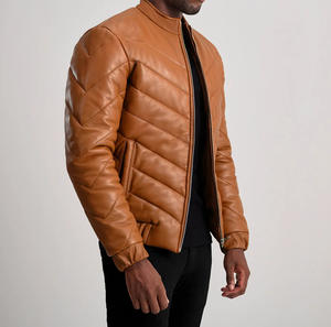Chaqueta Vaquera Marrón Unisex Personalizada en Oferta, Cuello Alto, Resistente al Viento e Impermeable, Estilo Vintage para Motociclistas, Cierre de Cremallera, Talla Grande, para Invierno - Product Image 2