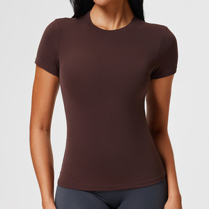 Camisetas de cuello redondo para mujer, camisetas de mujer al por mayor, ropa de mujer de alta calidad al por mayor, camisetas de moda de manga corta - Product Image 1