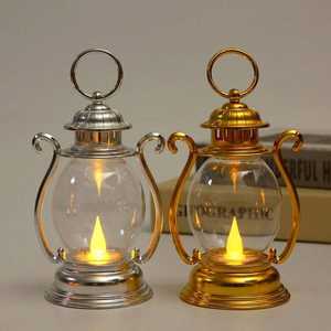 ชุดโคมไฟโลหะสีดำ 2 ชิ้น ตกแต่งบ้านด้วยแก้วไร้เปลวไฟ - Product Image 2