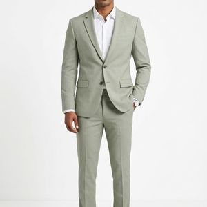 Pantalon de costume pour garçons en tissu extensible tissé en polyviscose confortable, respirant, infroissable, à séchage rapide, uni et léger - Product Image 1