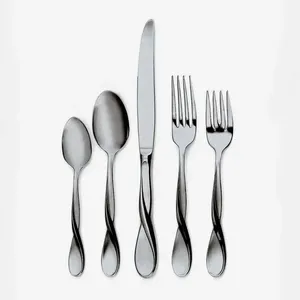 Ensemble de couverts en métal inoxydable durable, parfait pour les restaurants, les hôtels et les cuisines modernes. - Product Image 4