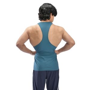 Men's Teal <b>Blue</b> Racerback Tank <b>Top</b> Lightweight Sleeveless Gym Shirt Bodybuilding Workout <b>Vest</b> Custom Sportswear Manufacturer - Product Image 6