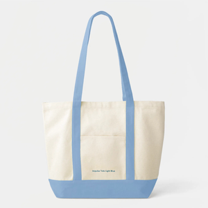 B2B Premium 100% Cotton <b>Canvas</b> <b>Tote</b> Bag Front Pocket Light Blue | Double Shoulder Handles Reusable Shopping Grocery Promotional - Product Image 1