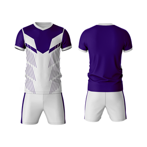 Black Purple Pixel Fade Football Uniform Premium Teamwear Soccer Jersey and Shorts Set Breathable Activewear Manufacturer - Product Image 1