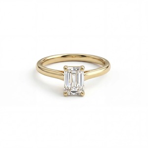 Anillo Solitario de Diamante Corte Esmeralda de 1 Quilate en Oro de 14K, Diamante Cultivado en Laboratorio, Joyería de Compromiso - Product Image 1