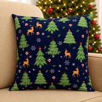 Funda de cojín con diseño navideño impreso, 100% algodón, para decoración del hogar, de la India.