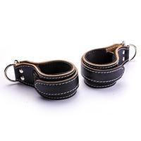 Sangles de cheville réglables en cuir de vachette, rembourrées, antidérapantes, robustes, avec logo personnalisé, pour entraînement sur machine à câble, exercices de kickback, fessiers et jambes