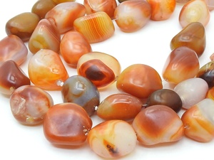 Orange Chalcedony Tumble Nugget-Smooth Matte Polished-Third Party Certified-For Making Jewelry-10Inches 15To25MM Long <b>Stone</b> - Product Image 3